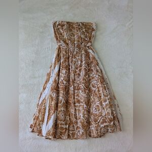 Dianne Von Furstenburg strapless Ikat Watercolor Gauzy knee dress